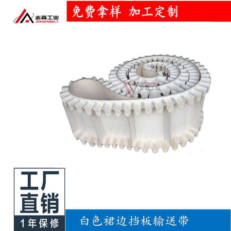 廠家直銷(xiāo) 裙邊擋板輸送帶 茶葉機(jī)械輸送帶裙邊擋板提升皮帶