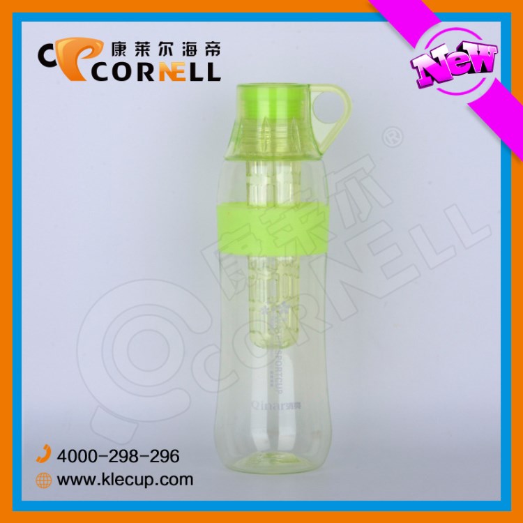 學(xué)生手提便攜式塑料過濾芯水杯 750ml單層塑料果汁杯可支持定制