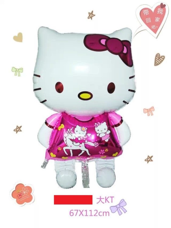 廠家直銷2015年新款立體KT貓鋁膜氣球派對布置卡通116*67cm氫氣球