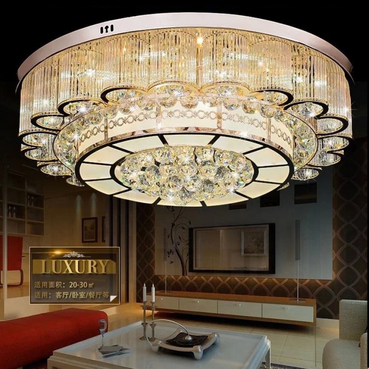 廠家直銷圓形LED水晶燈大廳led吸頂燈現(xiàn)代客廳燈臥室餐廳燈具燈飾