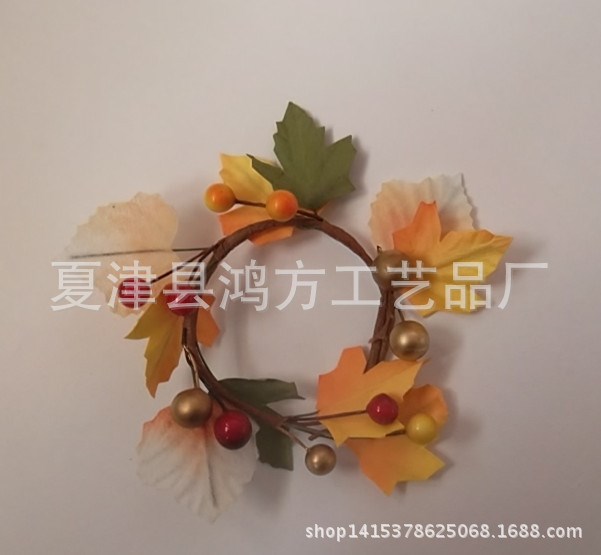 圣誕小花環(huán) 水杯蠟燭配件 圣誕節(jié)禮品掛件 廠家直銷 手工制作