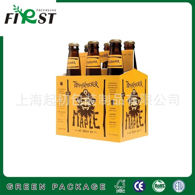 定做爆款手提酒盒 6瓶装牛卡纸包装盒 手提啤酒箱