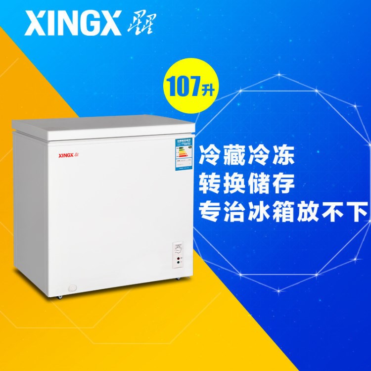 XINGX/星星 BD/BC-107JE 107升 直冷臥式冷柜(白色) 家用冰柜包郵