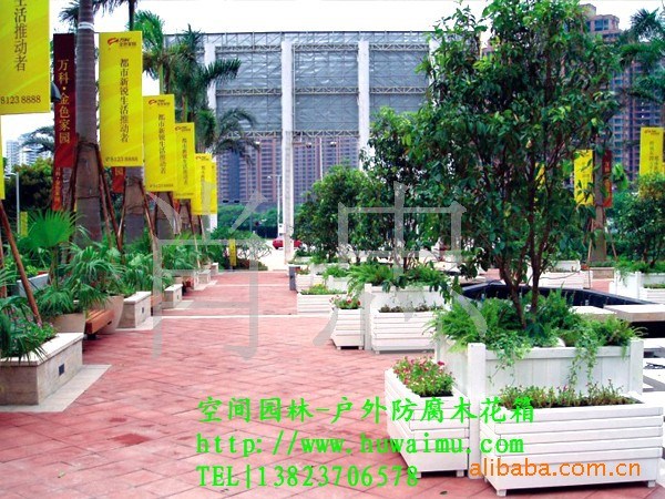 供應防腐木花箱 網格花箱 廣場花箱 道路花箱 市政花箱