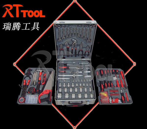 186件套多功能家用五金鋁箱工具組套