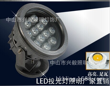 供应12W七彩圆形投光灯 9W  18W 15W 24W内控投光灯或DMX512外控