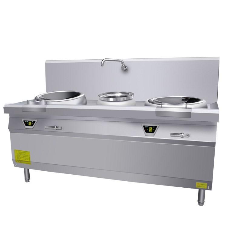 廠家供應(yīng)CH-12XC2雙炒單溫電磁灶爐全不銹鋼商用大型雙頭電炒鍋爐