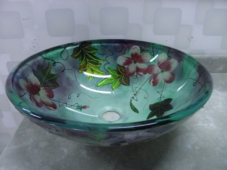 【阿卡瑞斯衛(wèi)浴】彩色玻璃盆、玻璃藝術(shù)盆、glass Basin