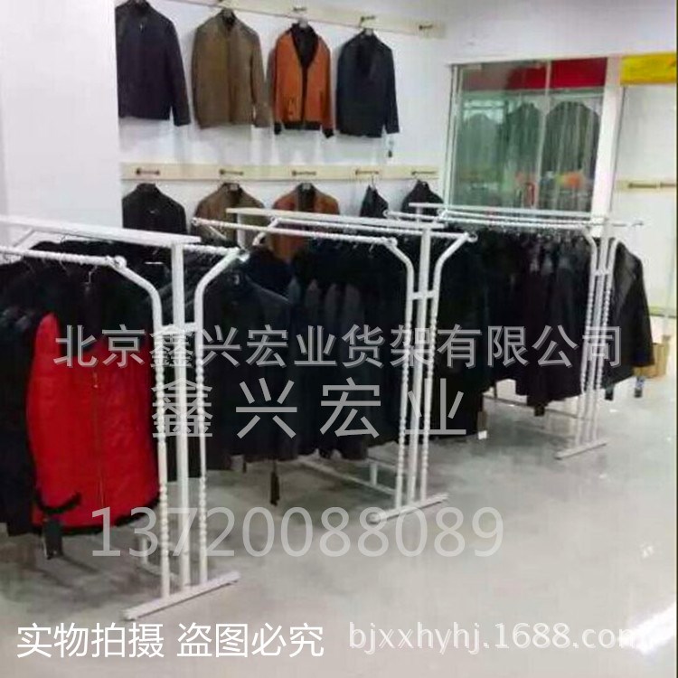 服裝貨架批發(fā)服裝店貨架中島展示架雙杠落地架