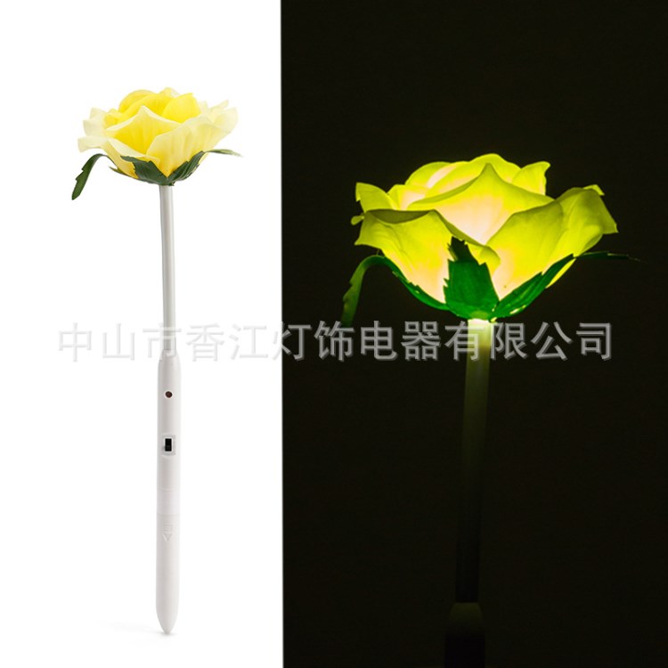 LED發(fā)光黃玫瑰花送禮佳品 可以亮燈的玫瑰新奇裝飾品新穎獨(dú)特禮物