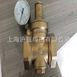 上海Y13X-16T內螺紋全銅減壓閥*滬甄/冠龍帶表消聲活塞式減壓閥