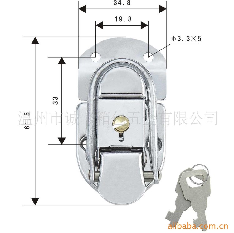 廠家直銷KS-004A燒烤箱鎖 搭扣 箱包扣鎖 箱包五金配件