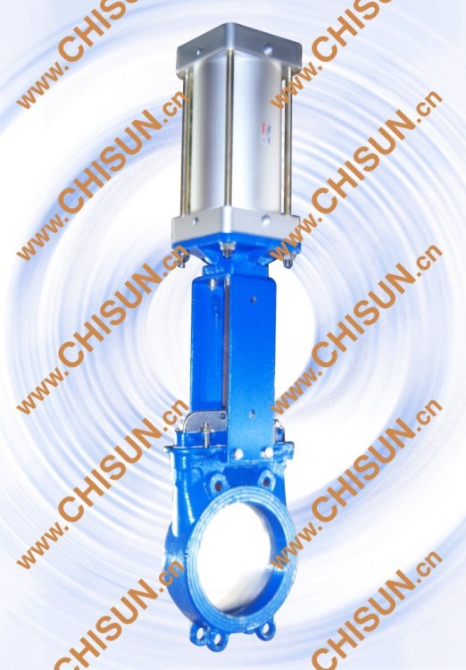 碳鋼對夾式刀閘閥Knife Gate Valve氣動漿液閥 凸耳式 PN10無氣缸