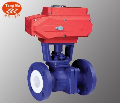 Q941F46調(diào)節(jié)型電動襯氟球閥，調(diào)節(jié)型襯氟電動球閥，襯氟電動球閥