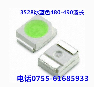 廠家直銷3528冰藍光高亮LED燈珠1210淺蘭色  天藍燈led發(fā)光二極管