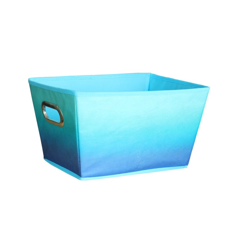 厂家定制新款渐变色无纺布收纳盒长款梯形家居收纳盒玩具收纳箱