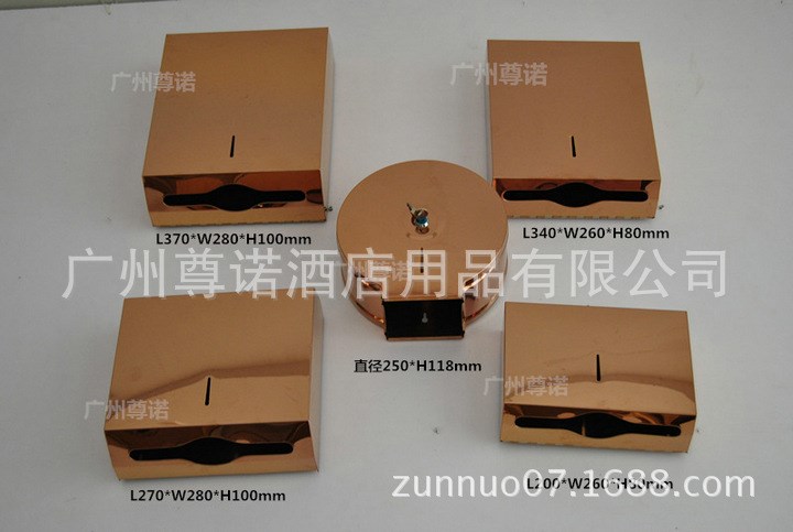 尊諾不銹鋼玫瑰金大卷紙架 家用廁紙架 洗手間掛墻圓形擦手紙架