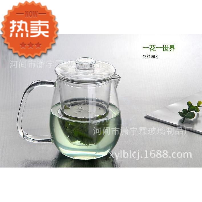 批發(fā)定制加厚耐熱玻璃功夫茶具玻璃企鵝茶壺濾茶器透明花茶壺