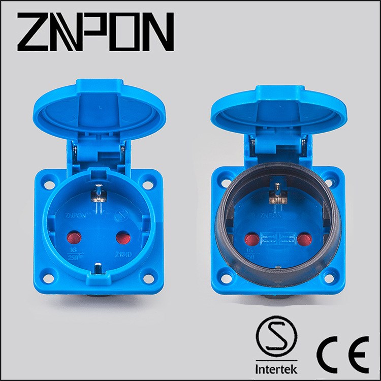 宁波正邦(ZNPON)16A 2P+E 230V IP54圆脚插头欧洲插座