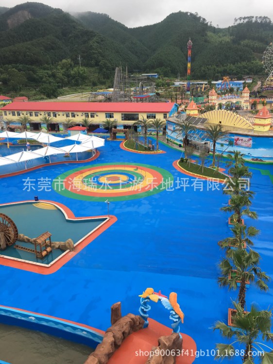 漂流河地坪施工墻面噴涂  水上樂園防滑漆 兒童樂園彩色涂料