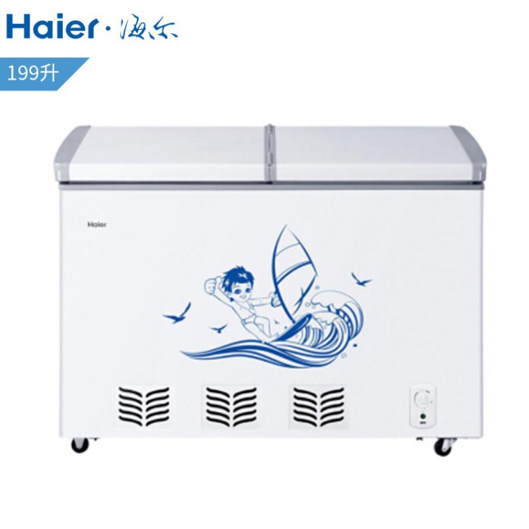 海爾（Haier）BC/BD-199SE雙開門臥式冷柜商用冷藏冷凍冰柜 家用