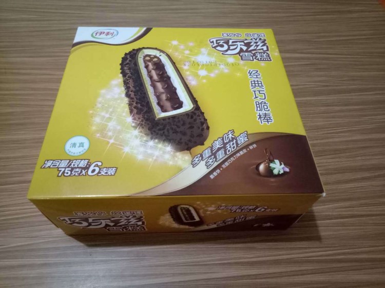 伊利冰淇淋（家裝）巧樂茲金典巧脆棒雪糕75g*10盒*6支