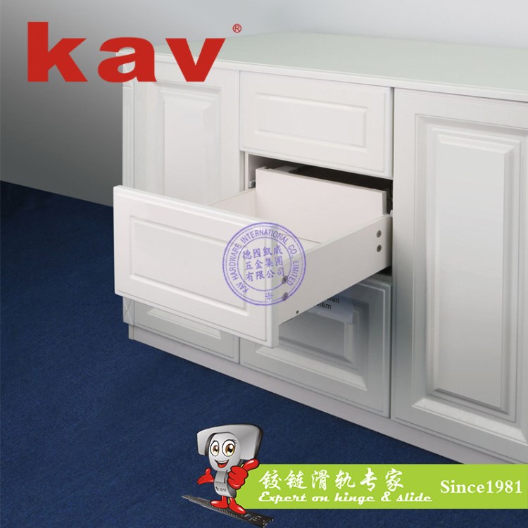 kav凱威五金 電動(dòng)滑軌 拉籃緩沖軌 三節(jié)鋼珠電動(dòng)路軌 家具電動(dòng)軌