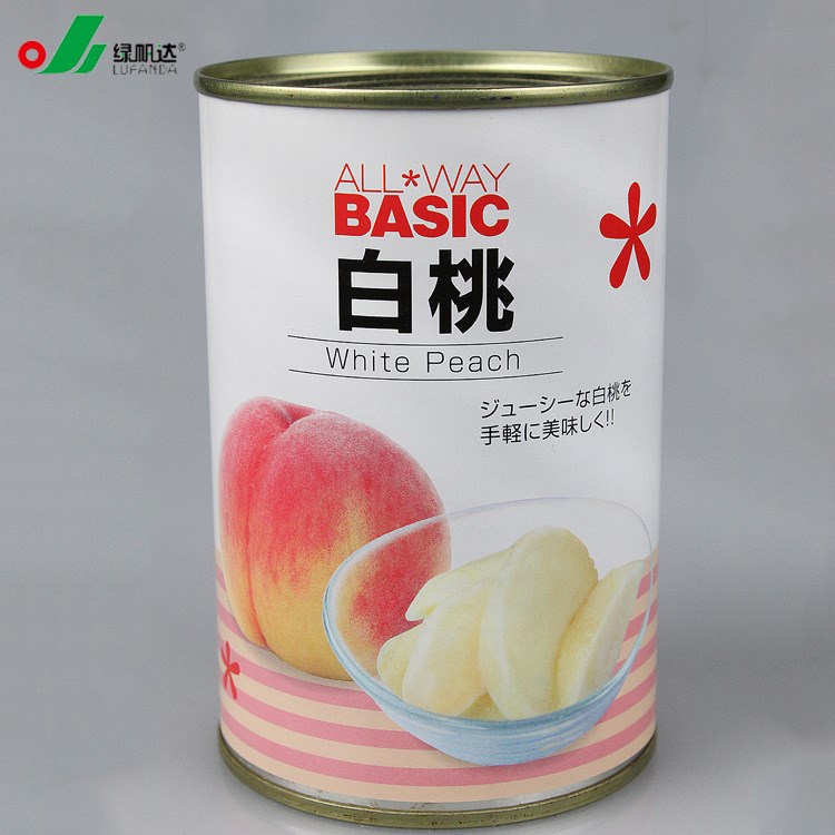 綠帆達(dá)綠色食品新鮮水果肉嫩多汁白桃罐頭 水果罐頭食品 出口日本