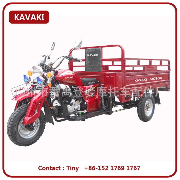 广州KAVAKI三轮摩托车工厂出口劲豹款1.7米货厢三轮摩托车200CC