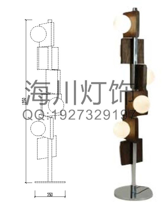 中山古镇灯具厂家定制酒店别墅北欧风格创意装饰木艺落地灯