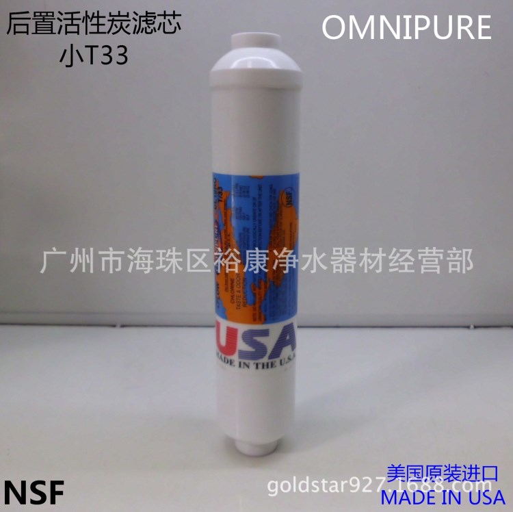 10寸小T-33 后置椰殼活性炭濾芯 凈水器顆粒炭 USA OMNIPURE 美國