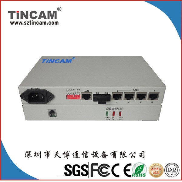 【厂家直销】TBC-6120N1FE 4E1PDH 光端机，4E1+100M以太网光端机