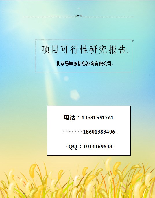 塑料建材項目可行性報告