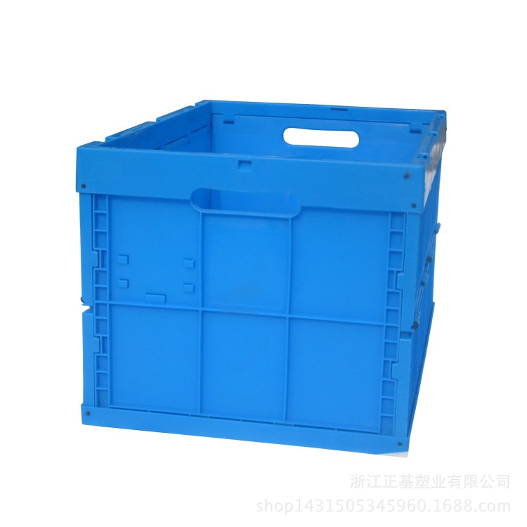 600-345塑料箱 折疊塑料箱 折疊周轉(zhuǎn)塑料箱 藍(lán)色 全新PP料不帶蓋