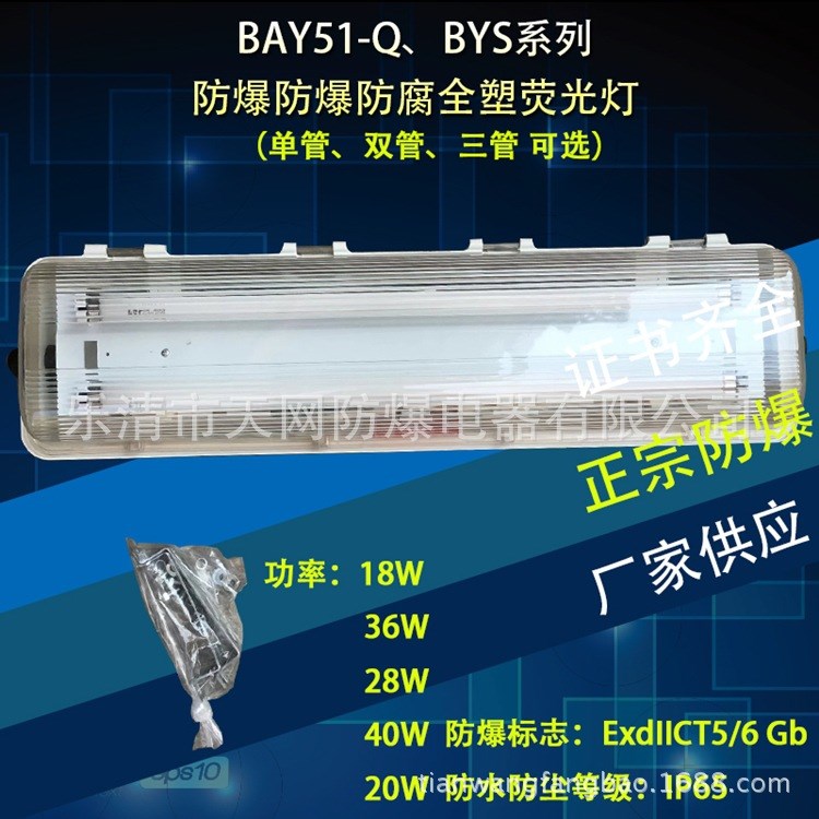 BAY51-Q-2 18 防爆防腐應急熒光燈 可帶應急裝置 單腳/雙腳燈管