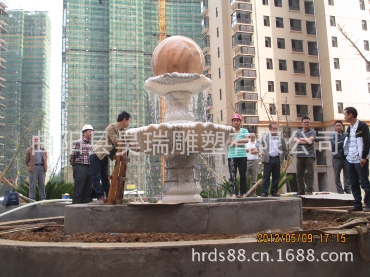 曲陽(yáng)石雕廠 水球 流水噴泉 漢白玉噴泉 水沖球