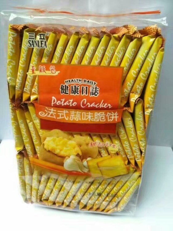 三立健康日志 法式蒜味脆饼 含45小包 450g*8包/箱