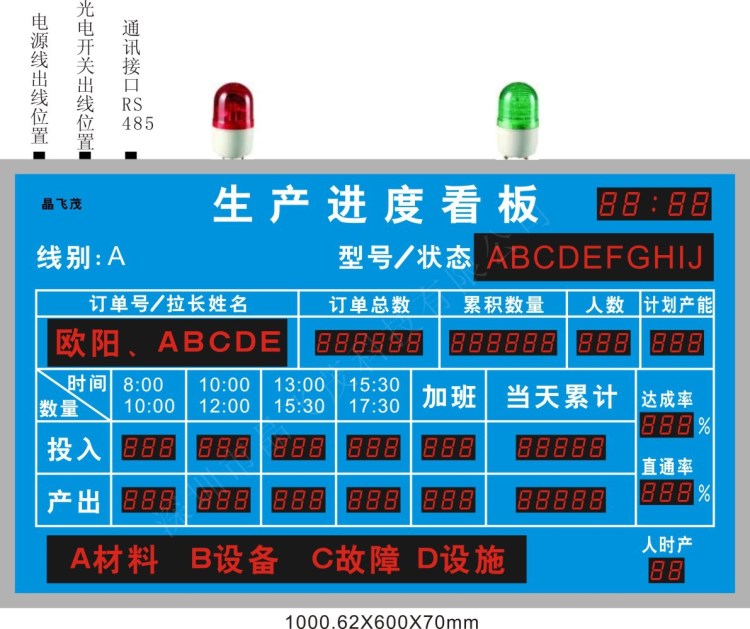 生產(chǎn)車間看板廠家直銷大屏幕數(shù)顯看板