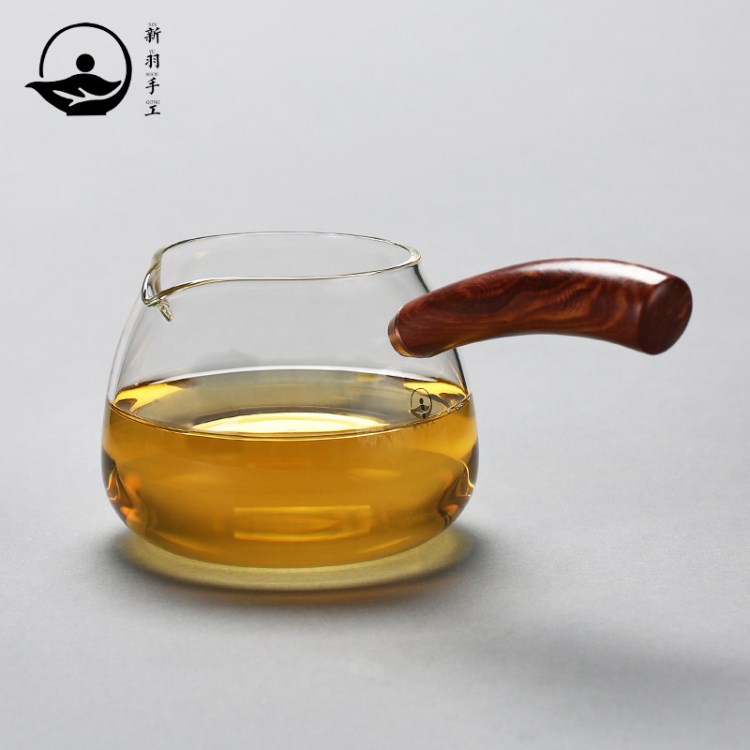 新羽手工三件式耐熱玻璃側(cè)把茶壺茶具分體式泡茶壺小號花茶壺