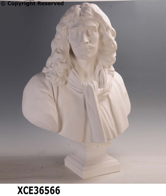 酒店别墅花园会所公寓装饰品批发莫里哀胸像白色