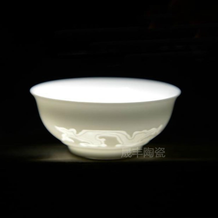 2014 新款影雕陶瓷大茶杯薄胎茶具品名杯青花茶具配件禮品 