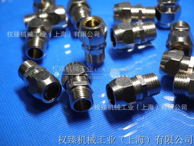 銅卡套直通終端管接頭 銅卡套接頭 銅管卡套接頭  2分 1/4-10MM