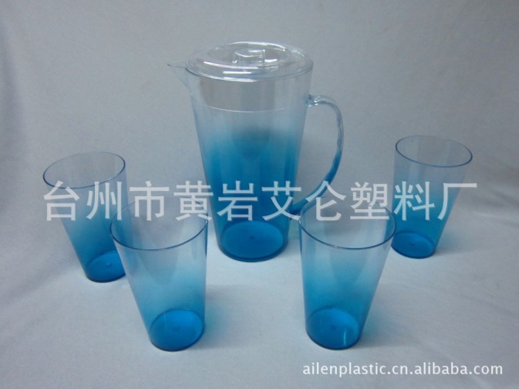 彩虹水壺套裝,PS透明飲水壺，透明亮色水壺套裝