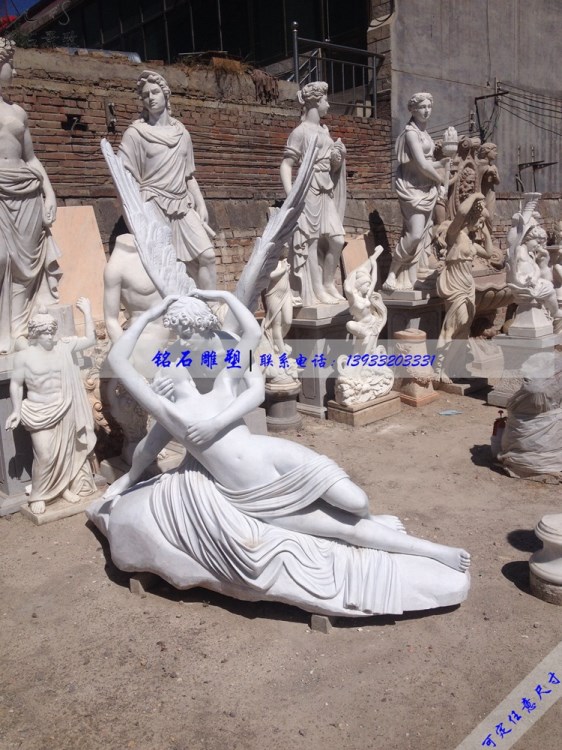 大型歐式人物雕塑石雕愛神丘比特大理石西方神話人物擺件