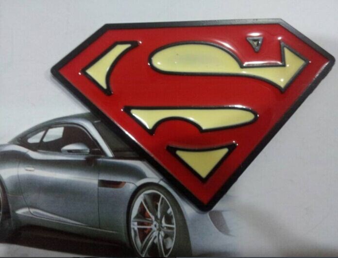汽车标志改装车标超人金属车标个性装饰贴车身随意贴卡通贴
