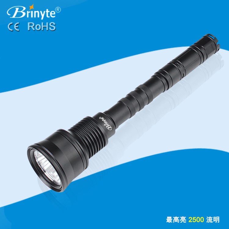 爆款Brinyte S68黑色cree led 強光手電筒巡邏大型搶險救災手電筒