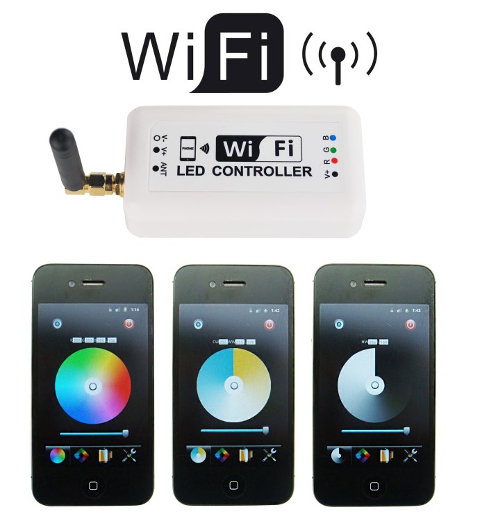 LED燈條智能WIFI控制器 LED燈帶WIFI 三合一WIFI控制器