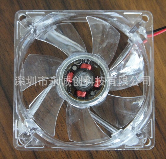 帶燈風扇 藍色LED燈 80x80x25mm  8025 LED散熱風扇