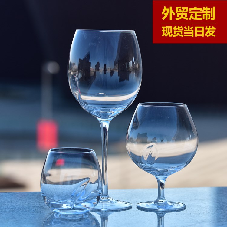 水晶拇指酒杯紅酒杯白蘭地杯威士忌杯套裝自動醒酒杯