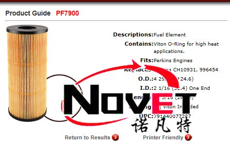 替代原廠 Perkins Filters CH10931 PF7900 996454 卓泰濾清器廠